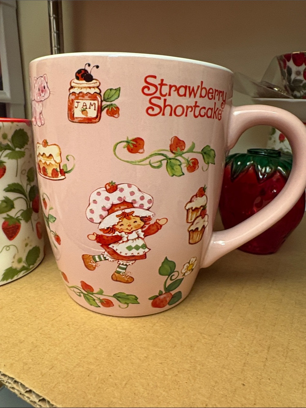 Strawberry Shortcake Pink Ceramic Mug — Cute Character Design